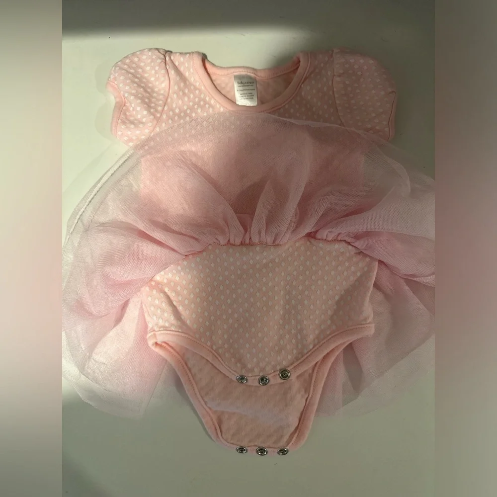 Baby Aspen Light Pink Tutu Onesie for Newborn to 6 Month Baby Girl